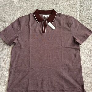 Banana Republic Luxury Touch Polo Shirt Mens Large Striped NWT